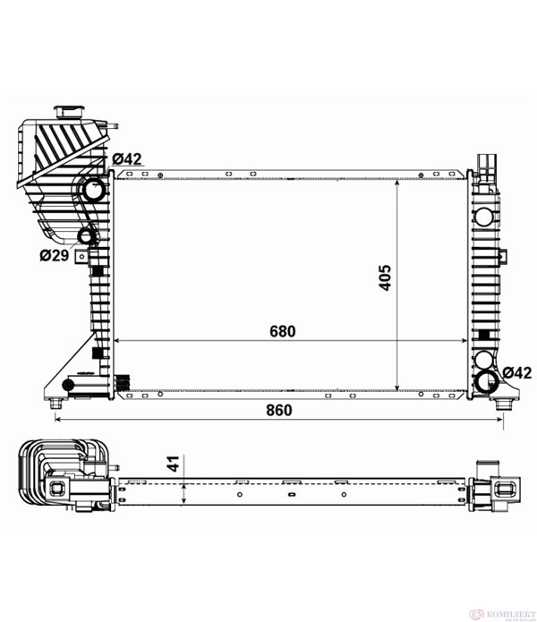 РАДИАТОР ВОДЕН MERCEDES SPRINTER 4T 904 (1996-) 413 CDI - NRF