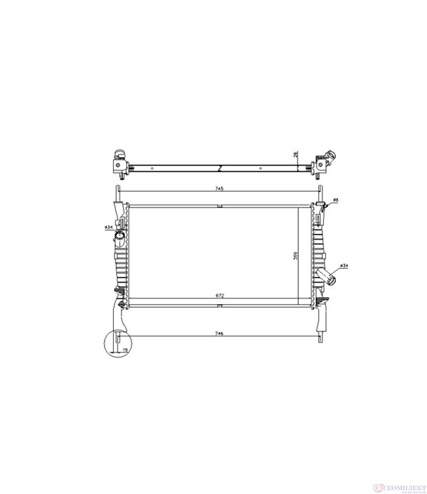РАДИАТОР ВОДЕН FORD TRANSIT (2006-) 2.3 16V - NRF