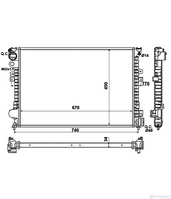 РАДИАТОР ВОДЕН FIAT SCUDO COMBINATO (1996-) 2.0 16V - NRF