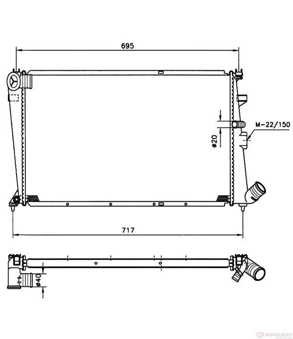 РАДИАТОР ВОДЕН PEUGEOT 605 (1989-) 3.0 SV 24 - NRF