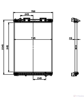 РАДИАТОР ВОДЕН MAN F 2000 (1994-) 19.323 FC,19.323 FLC,19.323 FLLC - NRF