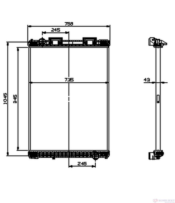 РАДИАТОР ВОДЕН MAN F 2000 (1994-) 27.463 DFAK, DFA-KI - NRF