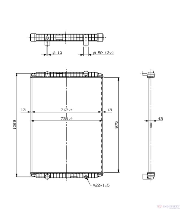 РАДИАТОР ВОДЕН RENAULT TRUCKS MAGNUM (1990-) E.TECH 480.18 - NRF
