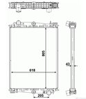 РАДИАТОР ВОДЕН DAF 75 (1992-) FAG 75.240,FAN 75.240 - NRF