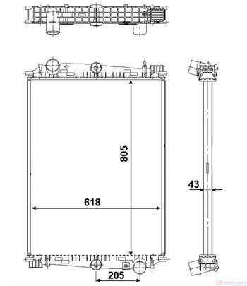 РАДИАТОР ВОДЕН DAF 75 CF (1998-) FAG 75 CF 290,FAN 75 CF 290 - NRF