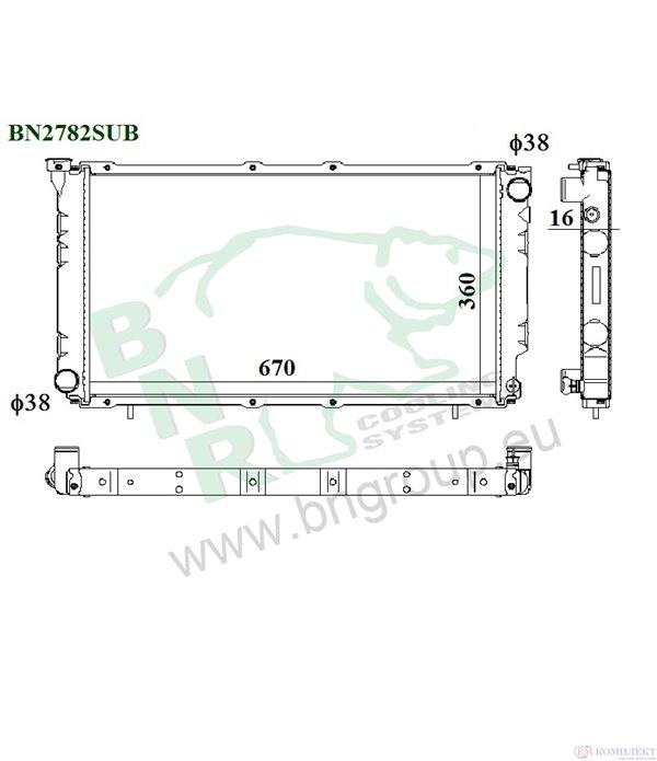 РАДИАТОР ВОДЕН SUBARU LEGACY I COMBI (1989-) 1.8 - BNR
