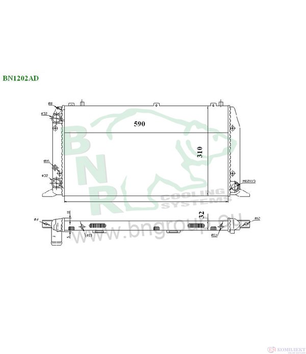 РАДИАТОР ВОДЕН AUDI COUPE (1988-) 1.8 - BNR
