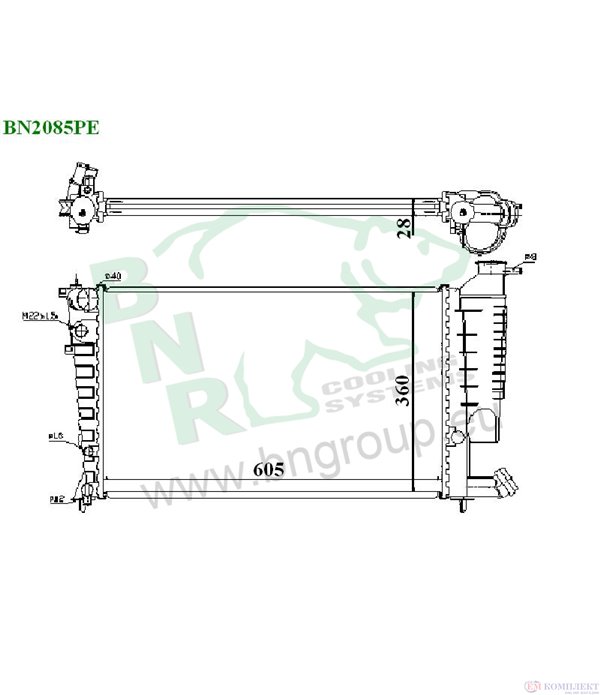 РАДИАТОР ВОДЕН PEUGEOT 306 CABRIOLET (1994-) 2.0 16V - BNR