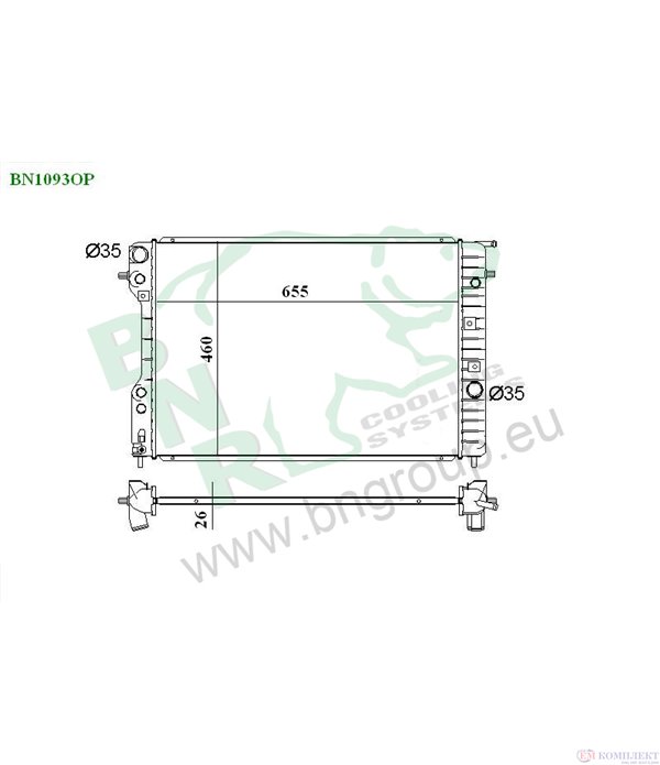 РАДИАТОР ВОДЕН OPEL OMEGA B COMBI (1994-) 2.6 V6 - BNR