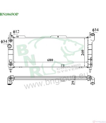 РАДИАТОР ВОДЕН VAUXHALL CORSAVAN MK II (1994-) 1.4 i - BNR