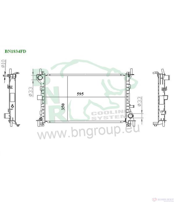 РАДИАТОР ВОДЕН FORD FOCUS COMBI (1999-) 1.8 DI TDDi - BNR