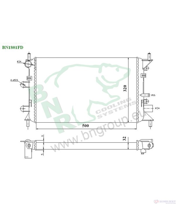 РАДИАТОР ВОДЕН FORD ESCORT VII COMBI (1995-) 1.4 - BNR
