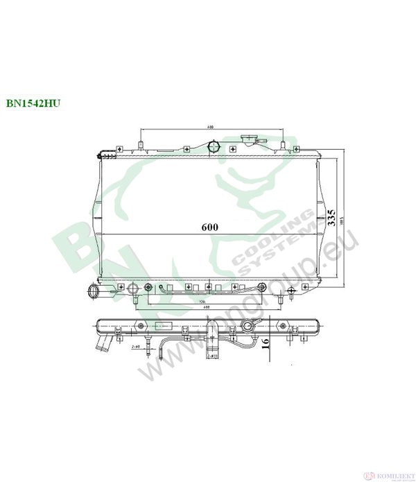 РАДИАТОР ВОДЕН HYUNDAI ACCENT I SEDAN (1994-) 1.3 i 12V - BNR