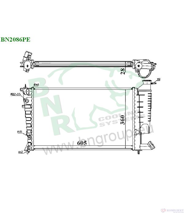 РАДИАТОР ВОДЕН PEUGEOT 306 (1993-) 1.6 SR - BNR