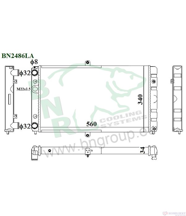 РАДИАТОР ВОДЕН LADA 111 (1995-) 1.5 16V - BNR