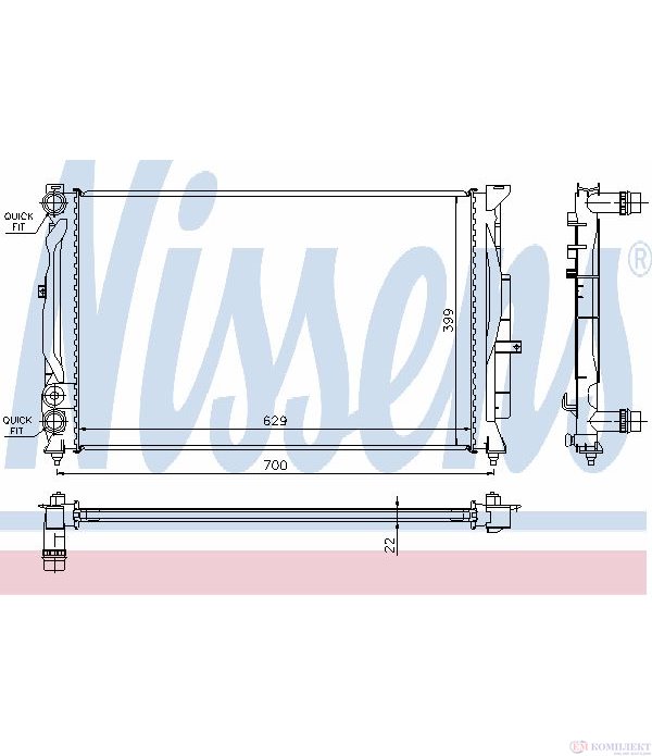 РАДИАТОР ВОДЕН AUDI A4 (1995-) 1.8 - NISSENS