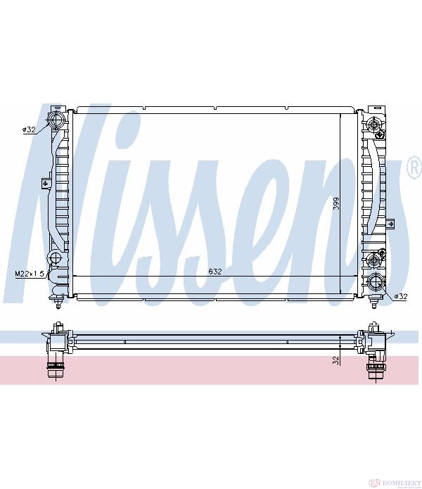 РАДИАТОР ВОДЕН AUDI A4 (1995-) 2.6 - NISSENS