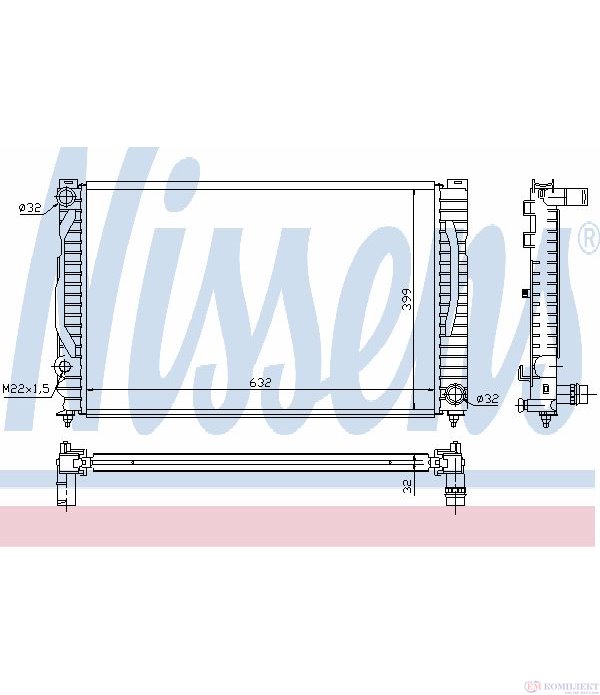 РАДИАТОР ВОДЕН AUDI A4 (1995-) 2.6 quattro - NISSENS