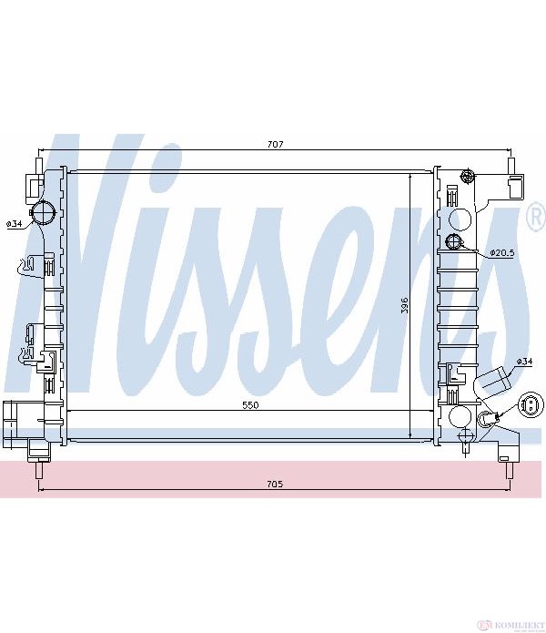 РАДИАТОР ВОДЕН CHEVROLET AVEO HATCHBACK (2011-) 1.2 - NISSENS