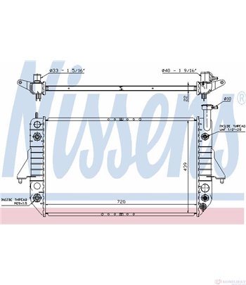 РАДИАТОР ВОДЕН CHEVROLET ASTRO (1994-) 4.3 AWD - NISSENS