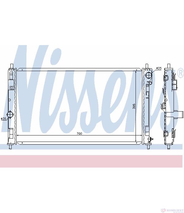 РАДИАТОР ВОДЕН CHRYSLER SEBRING (2007-) 2.0 CRD - NISSENS
