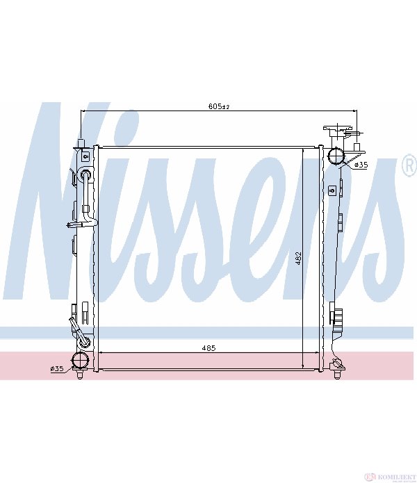 РАДИАТОР ВОДЕН HYUNDAI IX35 (2010-) 2.0 CRDi - NISSENS