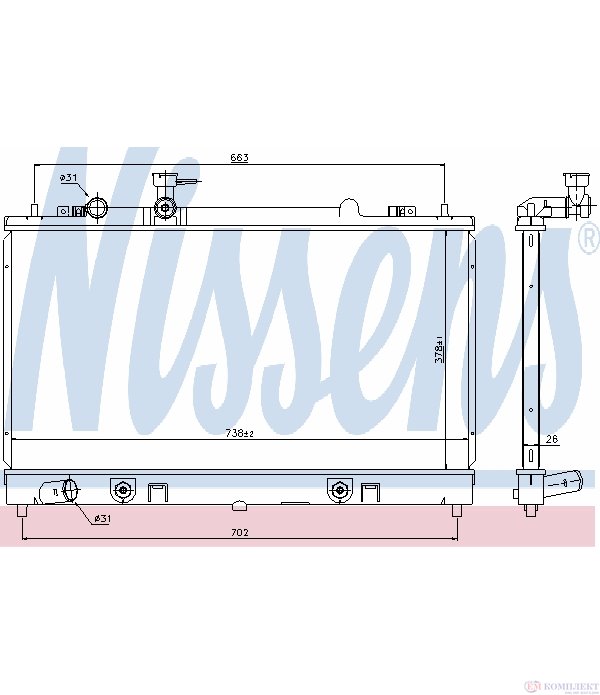 РАДИАТОР ВОДЕН MAZDA 6 STATION WAGON (2002-) 2.3 - NISSENS
