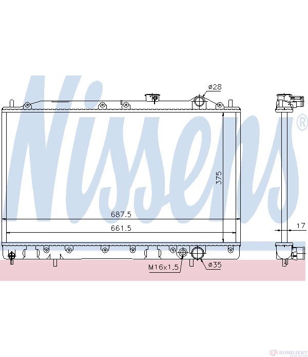 РАДИАТОР ВОДЕН MITSUBISHI COLT III (1986-) 1.5 - NISSENS