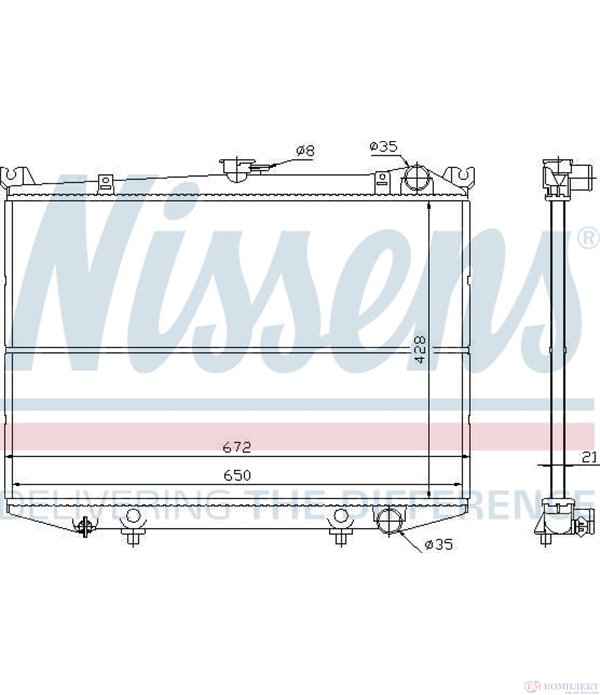 РАДИАТОР ВОДЕН NISSAN PICK UP (1985-) 2.4 i 4WD - NISSENS