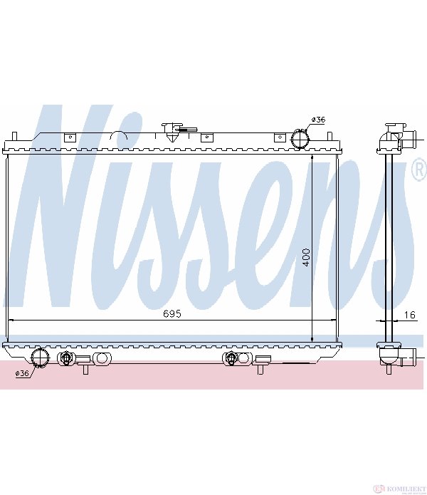 РАДИАТОР ВОДЕН NISSAN ALMERA TINO (2000-) 2.0 - NISSENS