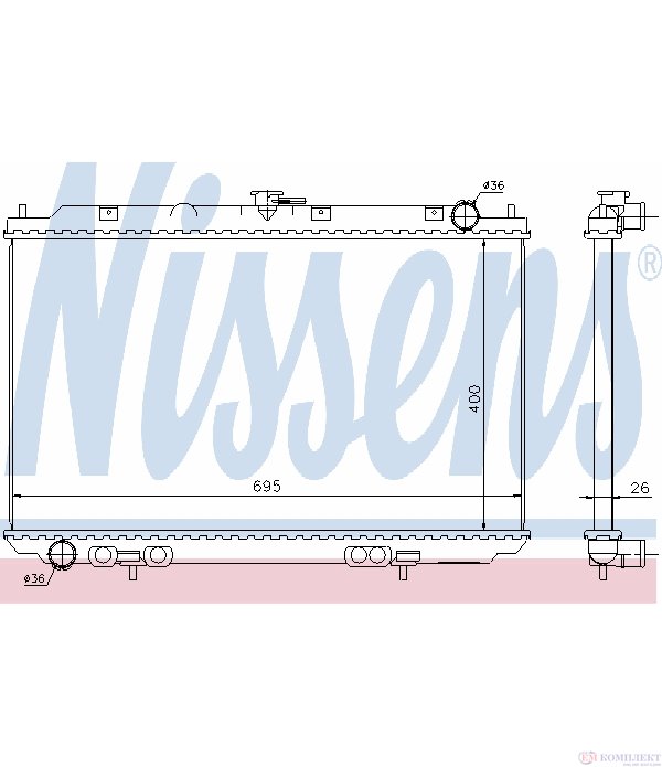РАДИАТОР ВОДЕН NISSAN ALMERA TINO (2000-) 2.2 Di - NISSENS