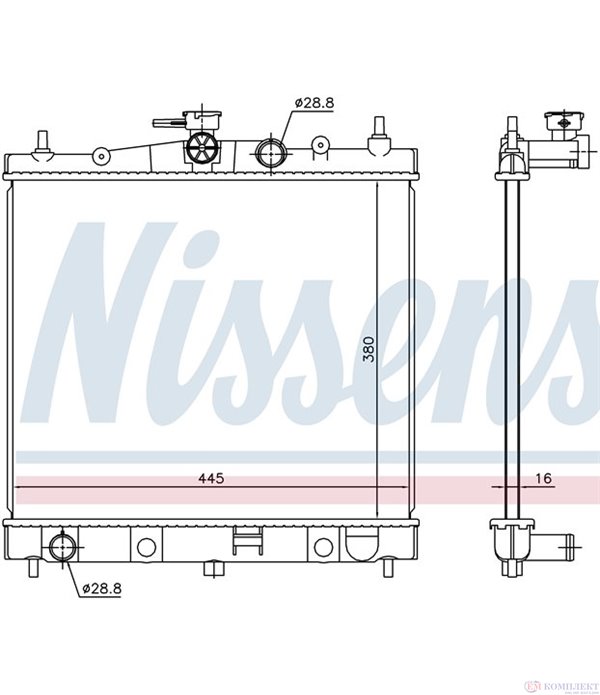 РАДИАТОР ВОДЕН NISSAN MICRA III (2003-) 1.4 16V - NISSENS