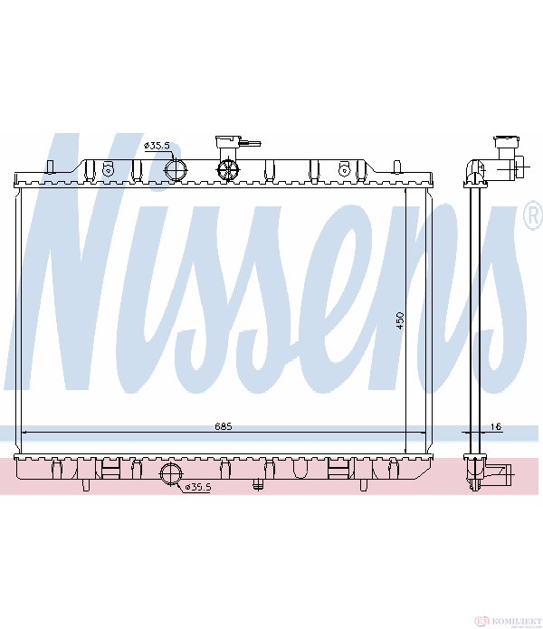 РАДИАТОР ВОДЕН NISSAN X-TRAIL (2007-) 2.0 - NISSENS