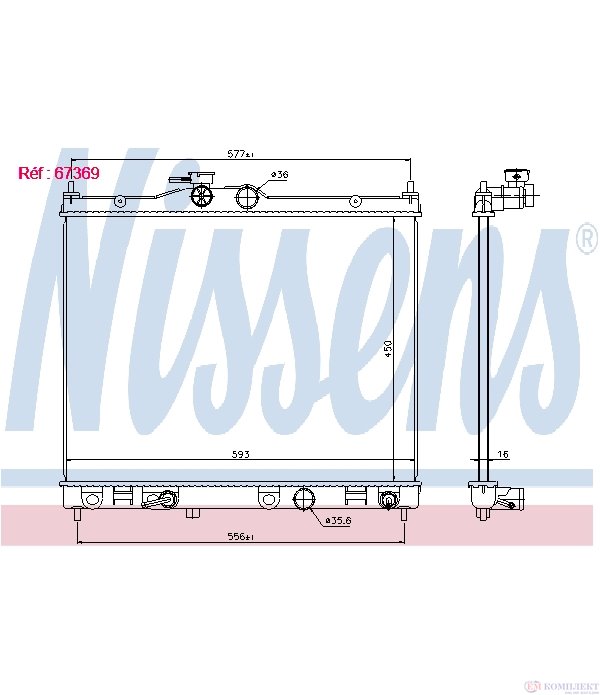 РАДИАТОР ВОДЕН NISSAN NV200 (2010-) 1.6 16V - NISSENS