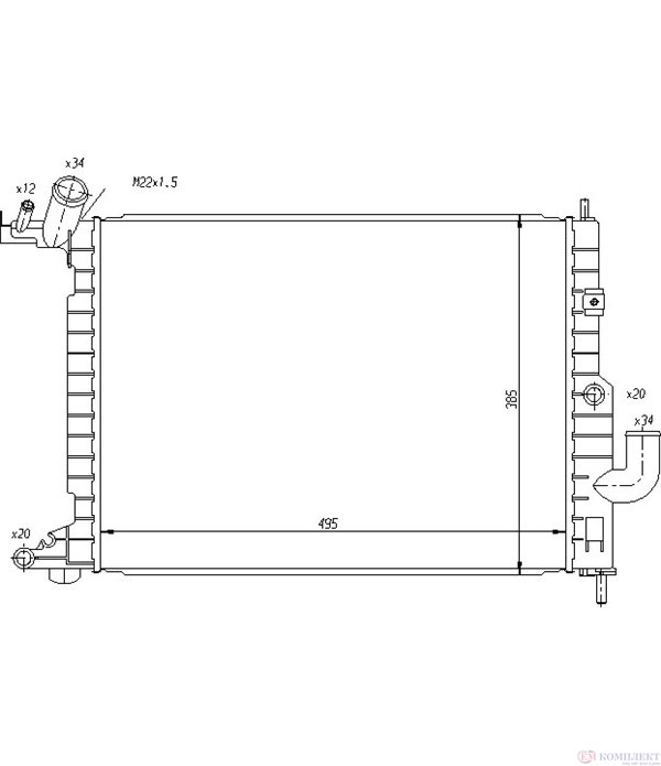 РАДИАТОР ВОДЕН OPEL VECTRA B HATCHBACK (1995-) 1.7 TD - NISSENS
