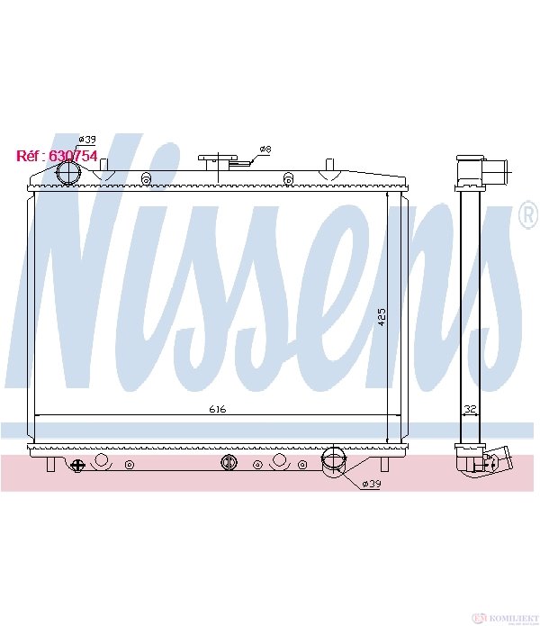 РАДИАТОР ВОДЕН OPEL FRONTERA B (1998-) 3.2 i - NISSENS