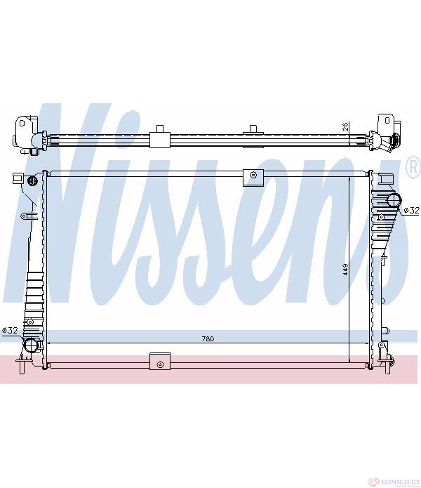 РАДИАТОР ВОДЕН OPEL VIVARO COMBI (2001-) 2.5 DTI - NISSENS