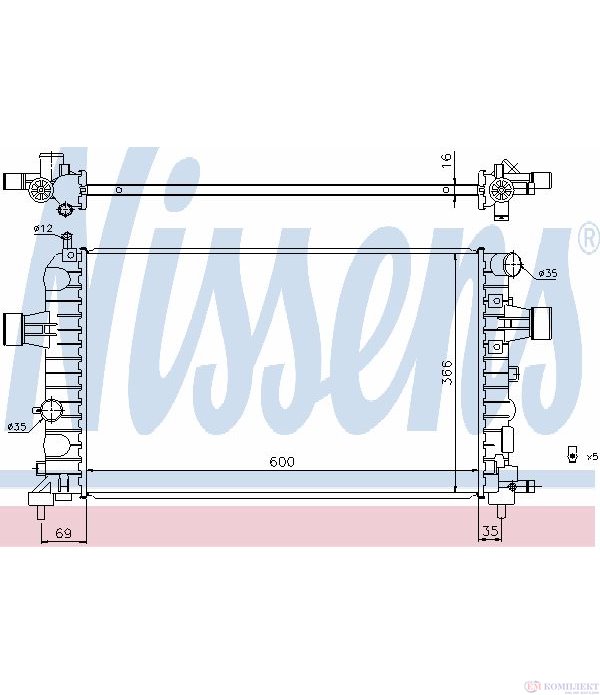РАДИАТОР ВОДЕН OPEL ZAFIRA (2005-) 1.6 - NISSENS