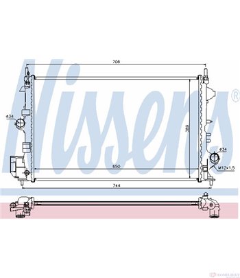 РАДИАТОР ВОДЕН OPEL VECTRA C COMBI (2003-) 1.6 - NISSENS