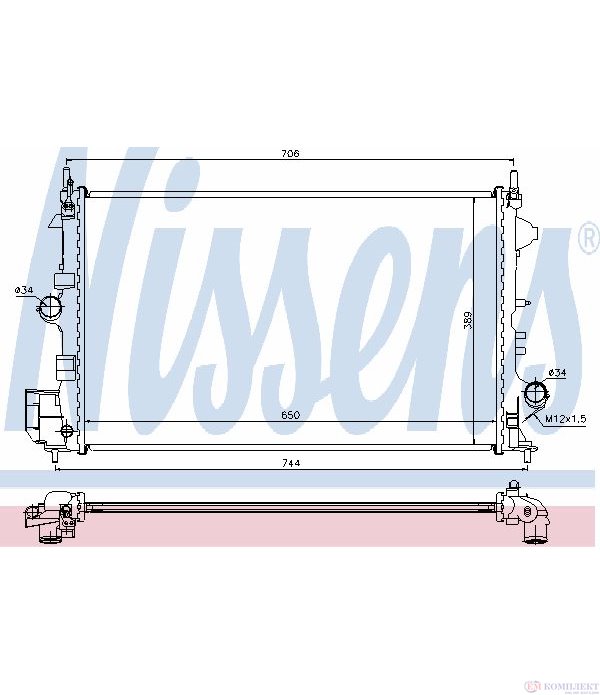 РАДИАТОР ВОДЕН OPEL VECTRA C COMBI (2003-) 1.6 - NISSENS