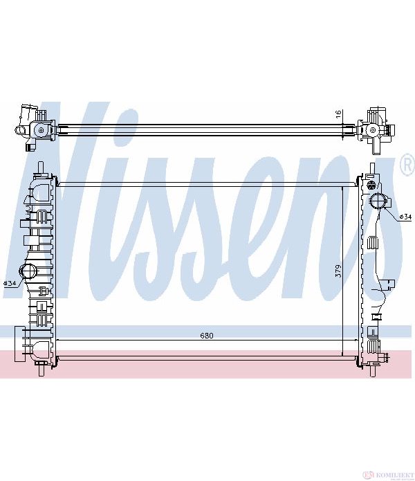 РАДИАТОР ВОДЕН OPEL INSIGNIA (2008-) 2.0 Turbo - NISSENS