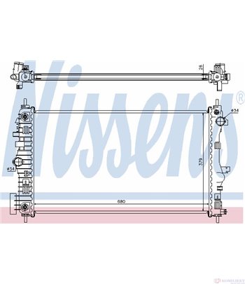 РАДИАТОР ВОДЕН OPEL INSIGNIA (2008-) 2.8 V6 Turbo OPC 4x4 - NISSENS