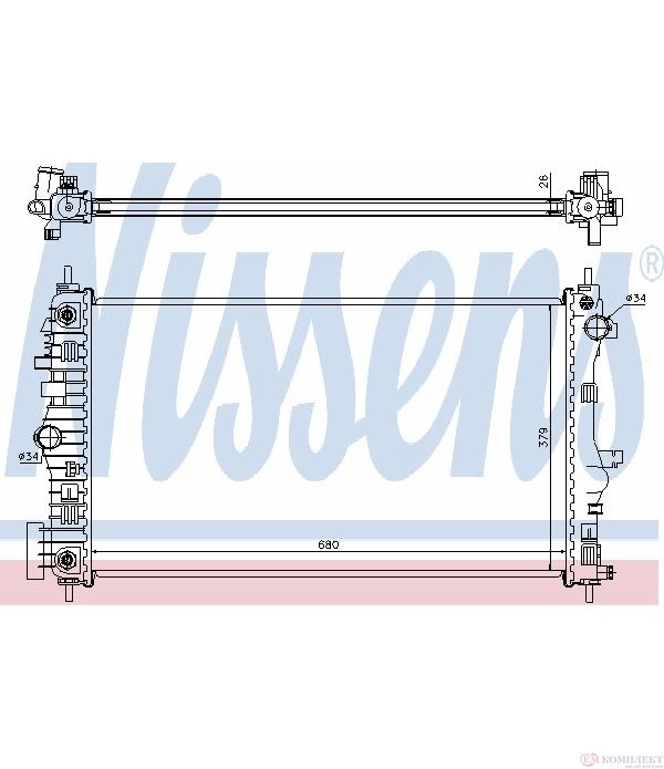 РАДИАТОР ВОДЕН OPEL INSIGNIA SEDAN (2008-) 2.8 V6 Turbo OPC 4x4 - NISSENS