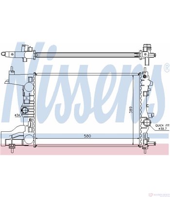 РАДИАТОР ВОДЕН OPEL ASTRA J (2009-) 1.3 CDTI - NISSENS