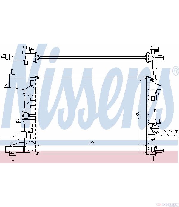 РАДИАТОР ВОДЕН OPEL ASTRA J (2009-) 1.3 CDTI - NISSENS