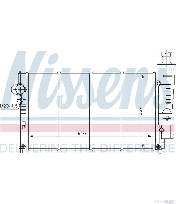 РАДИАТОР ВОДЕН PEUGEOT 405 II (1992-) 2.0 X4 - NISSENS