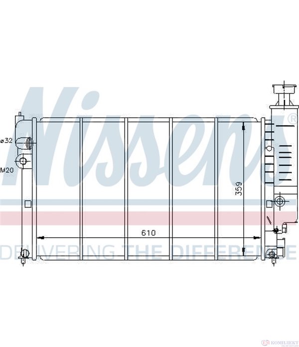 РАДИАТОР ВОДЕН PEUGEOT 405 I BREAK (1987-) 1.8 TD - NISSENS