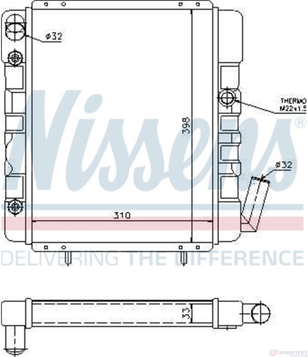 РАДИАТОР ВОДЕН RENAULT R 9 (1981-) 1.4 Turbo - NISSENS
