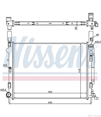 РАДИАТОР ВОДЕН RENAULT KANGOO EXPRESS (2008-) 1.5 dCi 75 - NISSENS