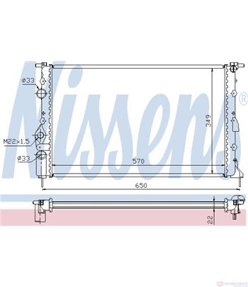 РАДИАТОР ВОДЕН RENAULT MEGANE I CLASSIC (1996-) 1.6 16V - NISSENS
